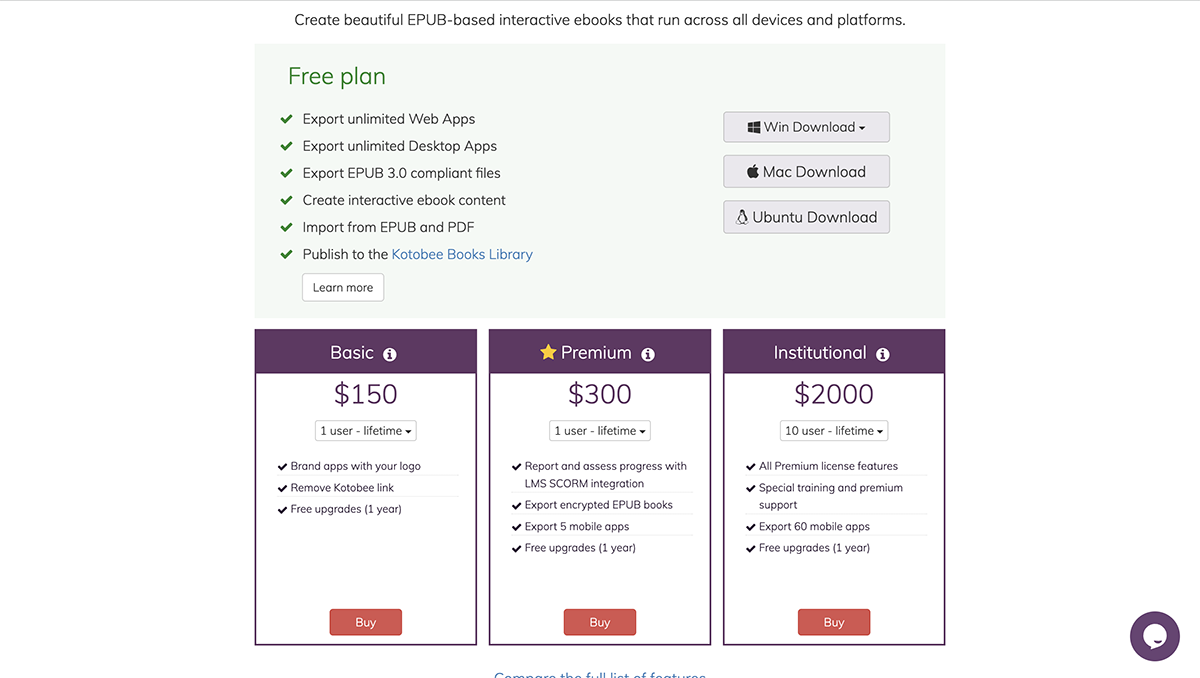 best ebook creator - Kotobee pricing