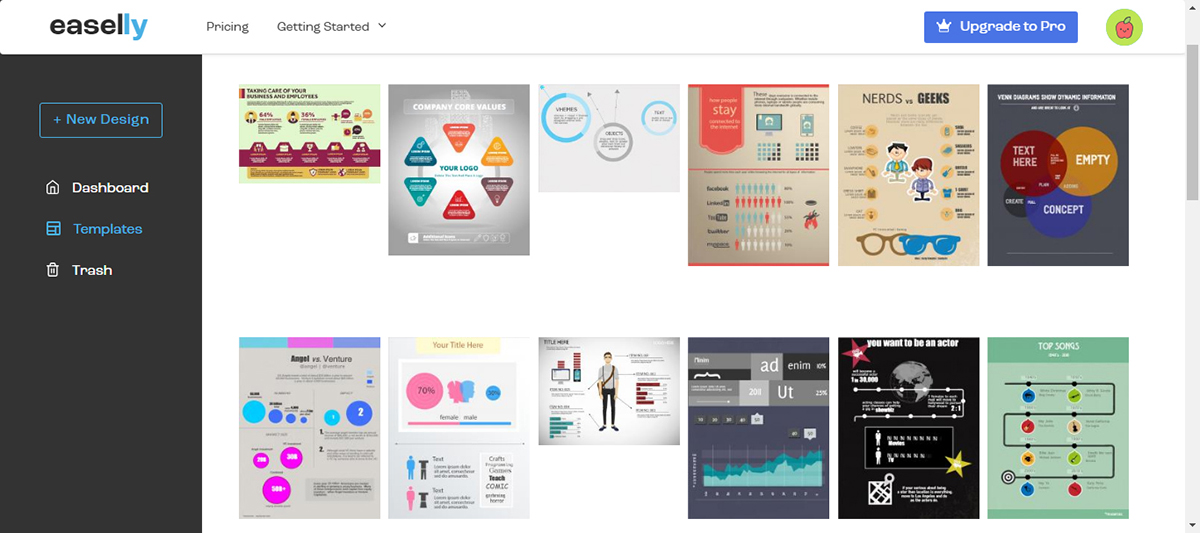 tools to create infographics - Easelly templates