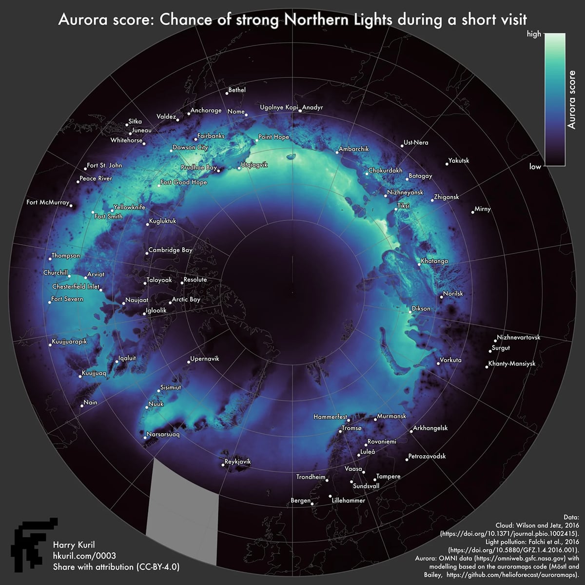 best data visualization - using maps to pinpoint an aurora