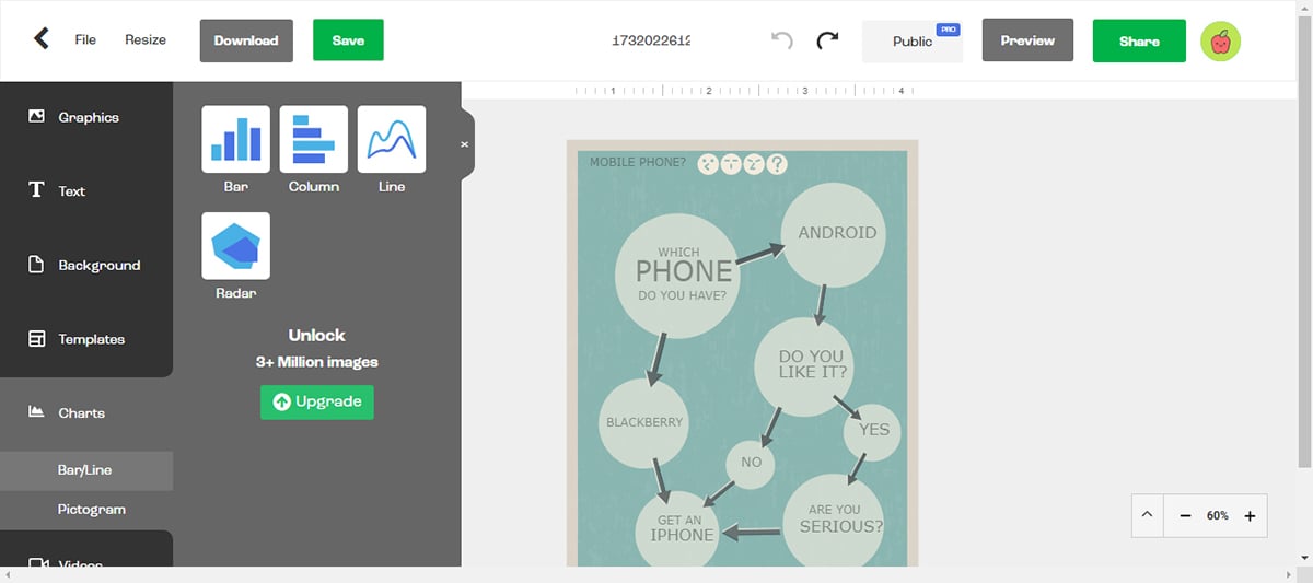 tools to create infographics - Easelly interface