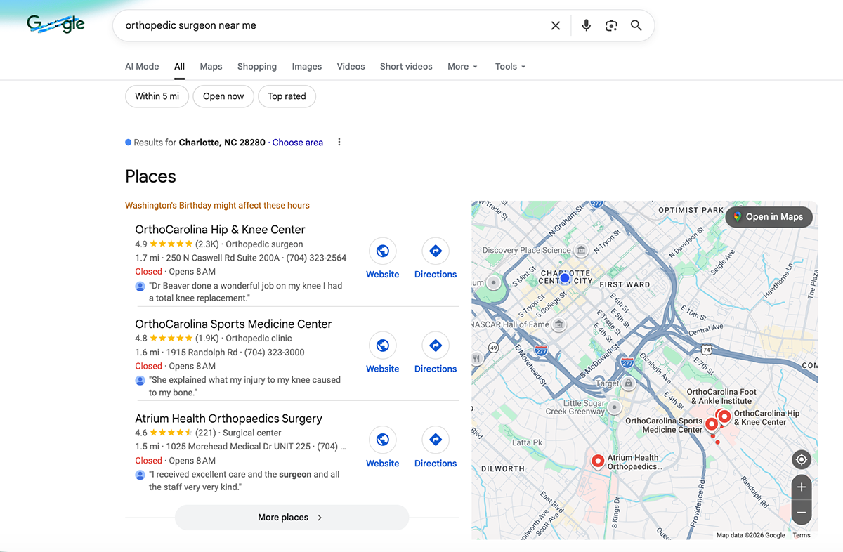 Healthcare Marketing strategies - orthopedic surgeon near me