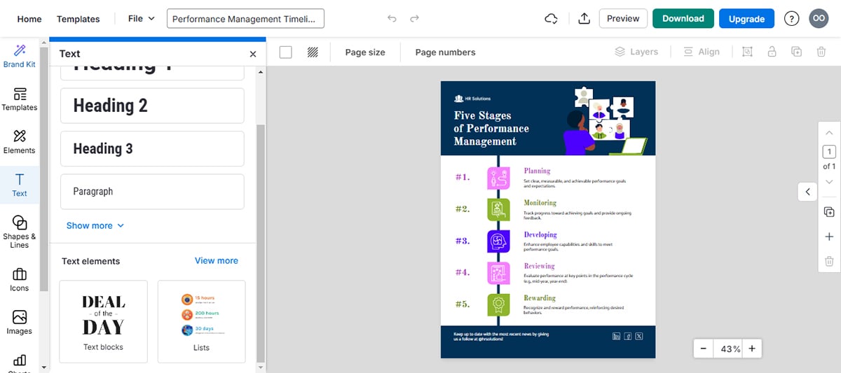 tools to create infographics - A screenshot of Venngage text