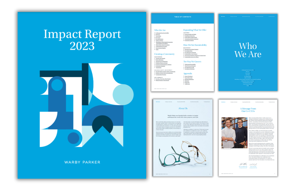 Annual Report Design Example Warby Parker