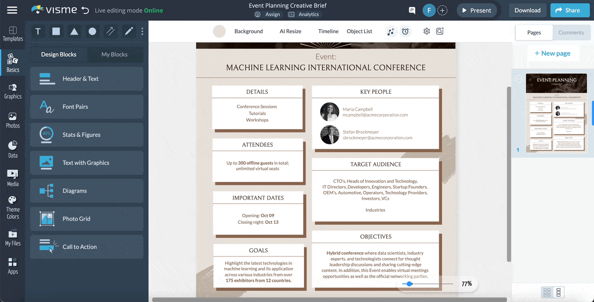 event planning templates - a GIF to show how to assign tasks to team members in an event planning creative brief