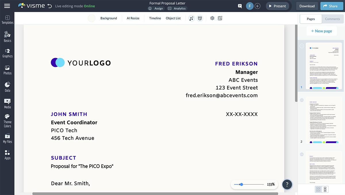 how to write a business letter - Write the heading 