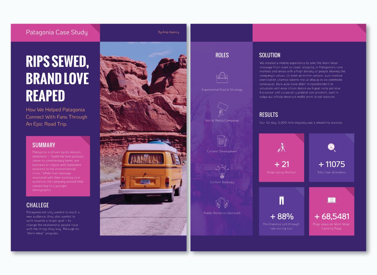 how to write a case study - an image of a travel company case study template made with Visme