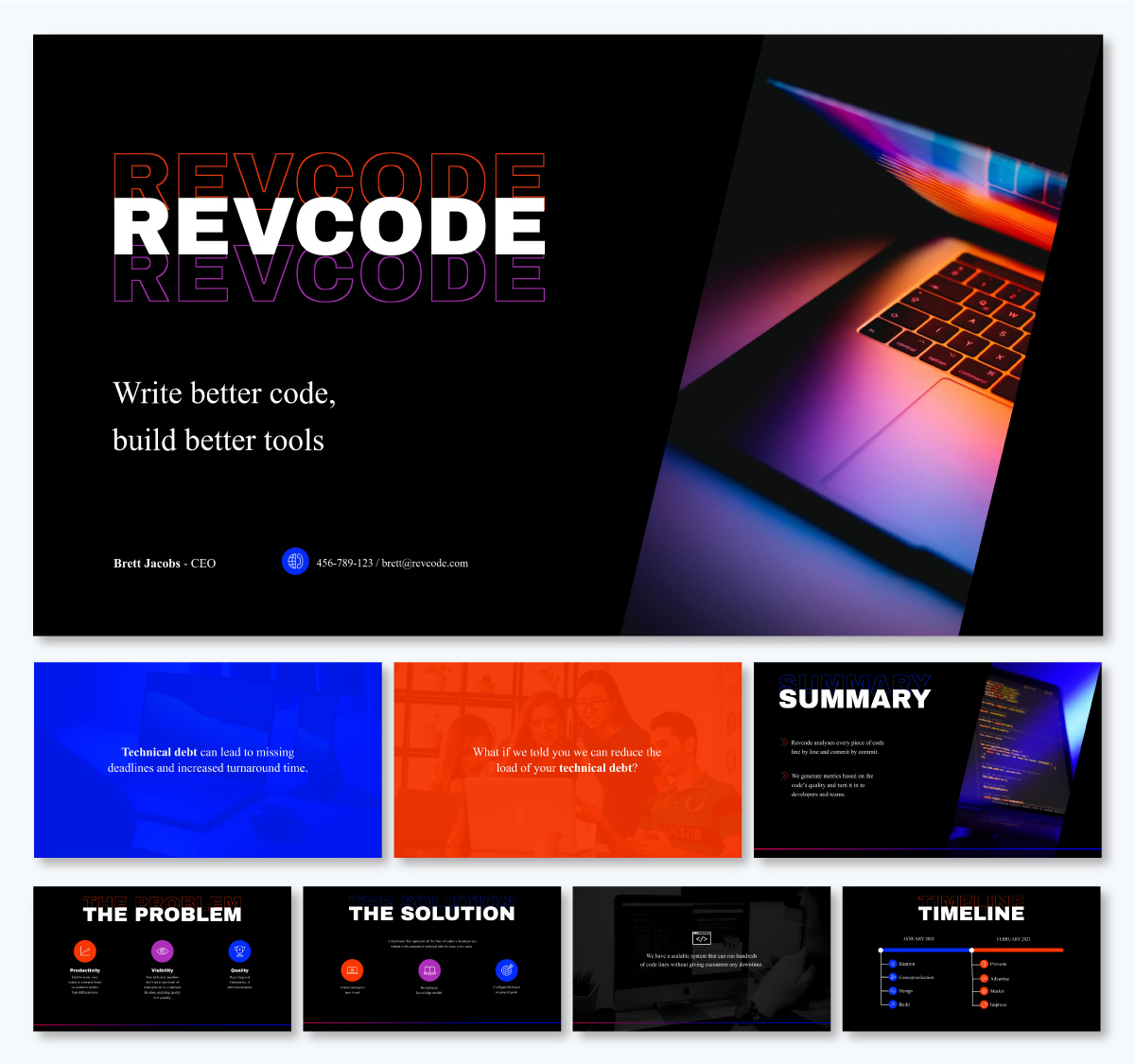 pitch deck template - Revcode Pitch Deck Presentation