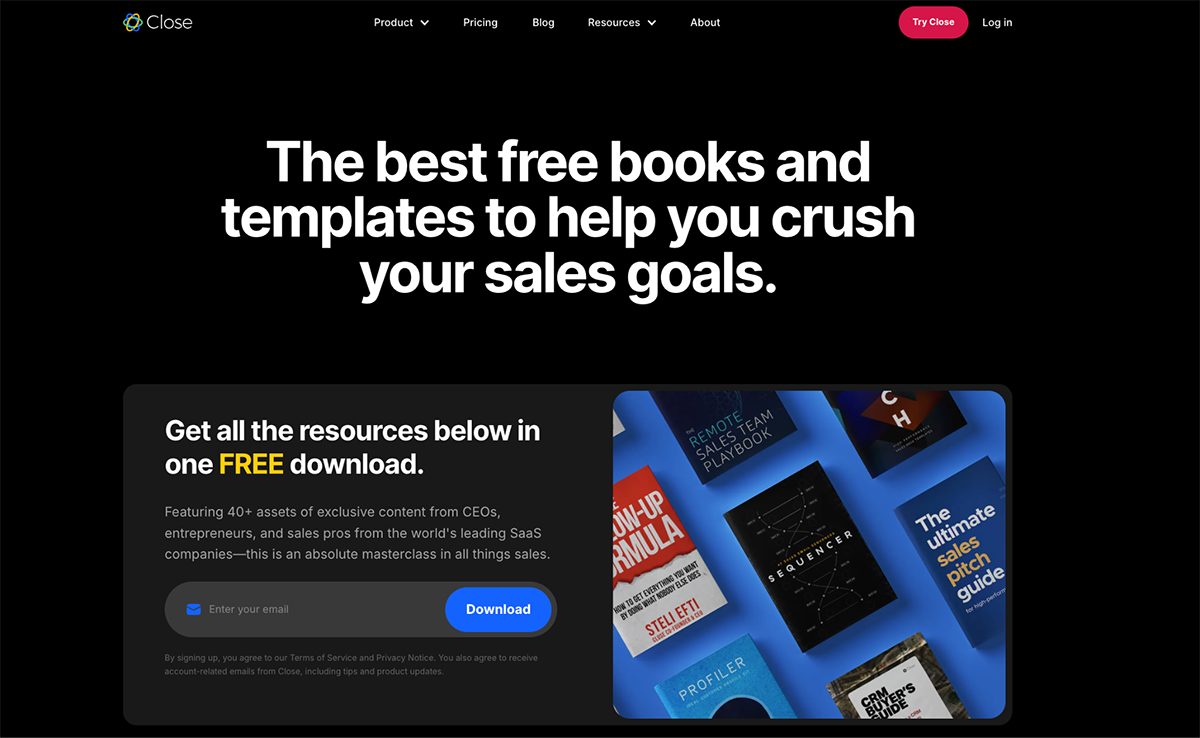 Lead generation campaign example - Close Templates