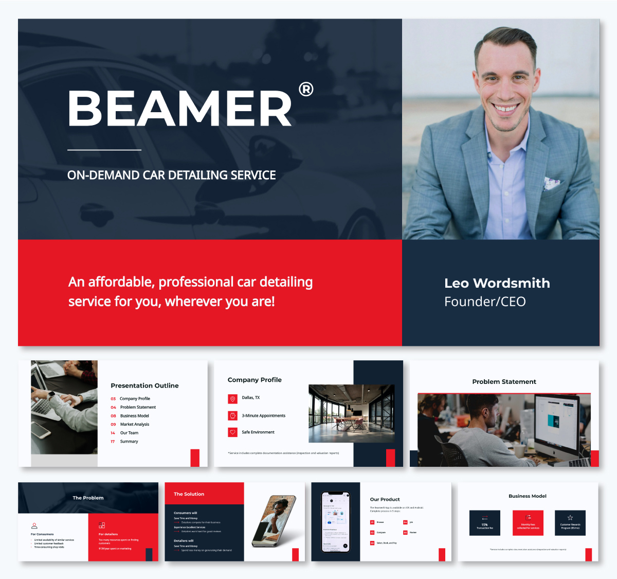 pitch deck template - On Demand App Service Pitch Deck