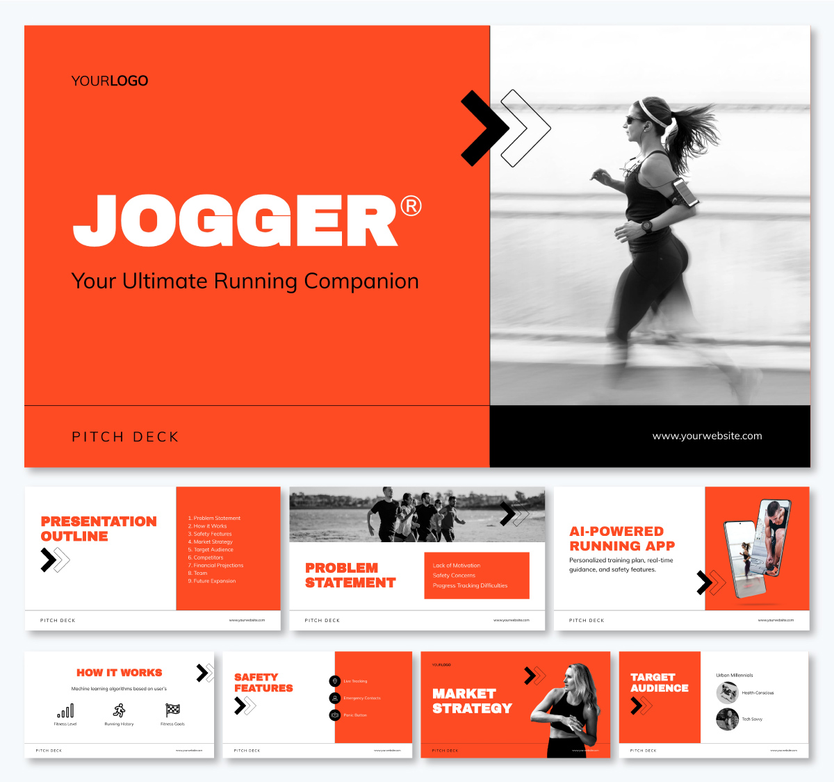 pitch deck template - Fitness App Pitch Deck