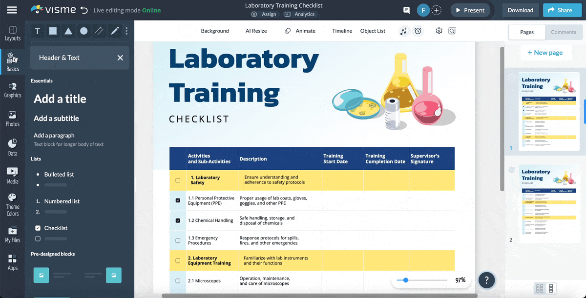 training checklist template - how to add interactivity to training checklist template