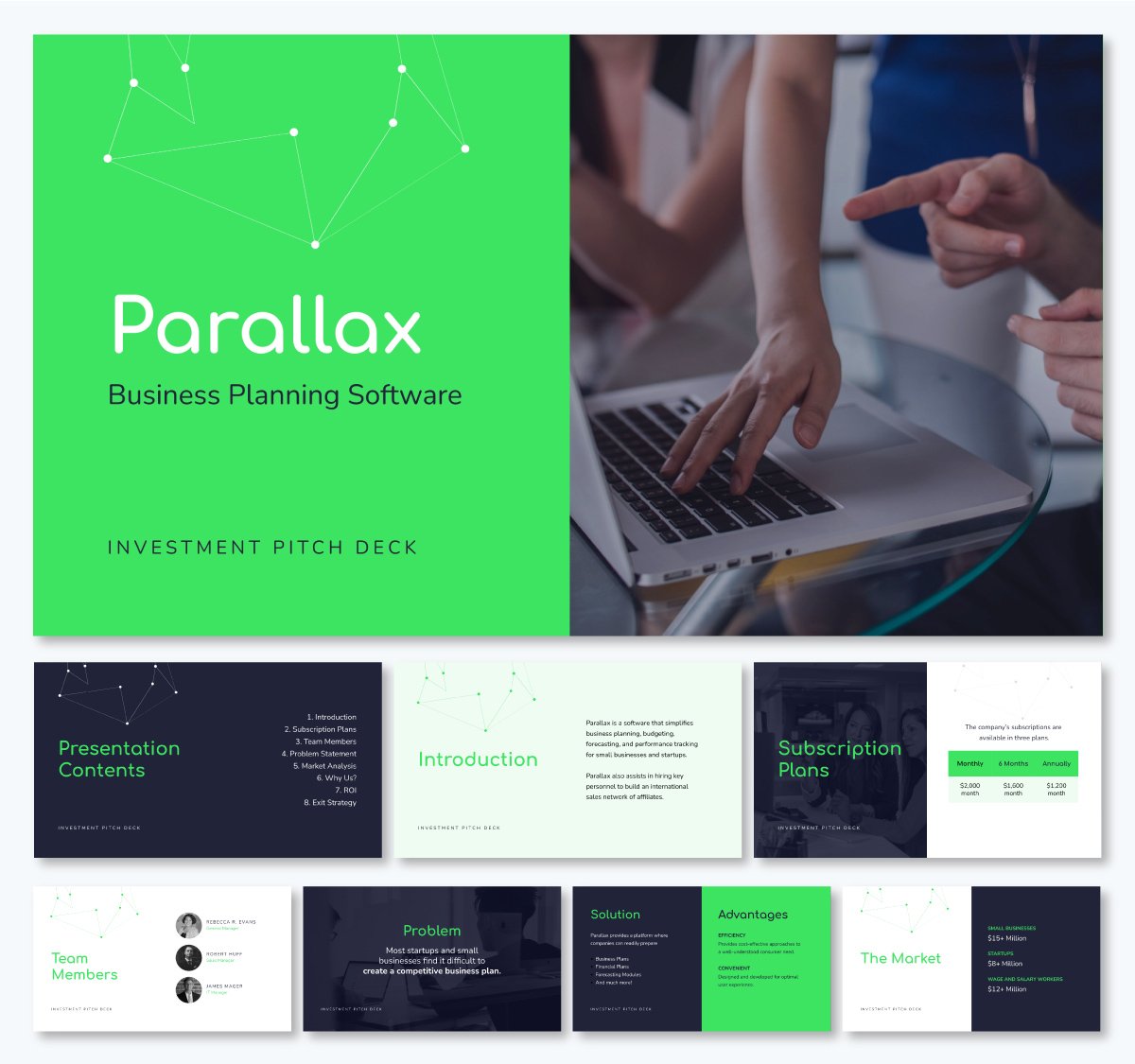 pitch deck template - Business Software Pitch Deck Template