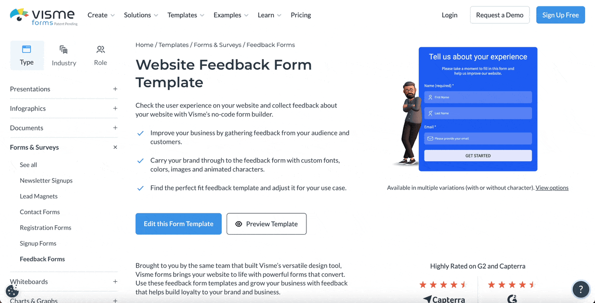 interactive marketing - Visme's interactive forms