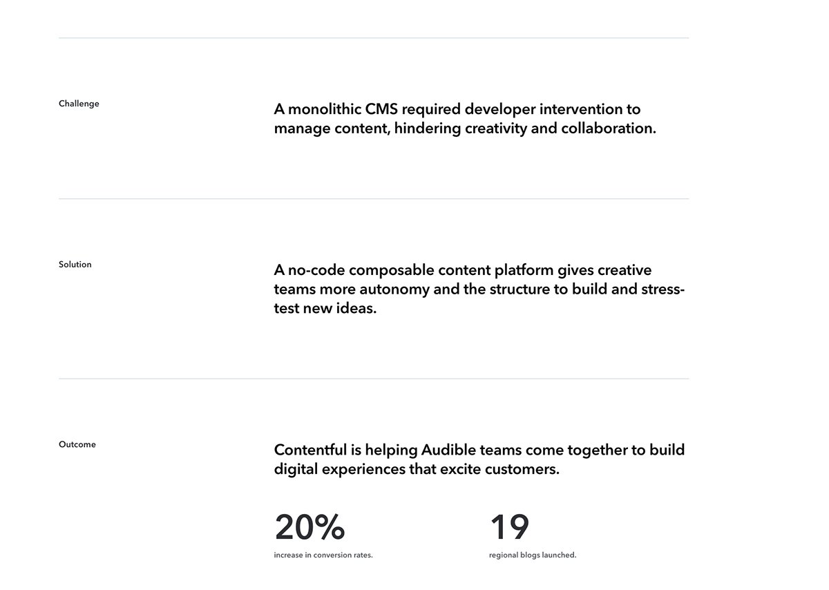 case study examples - a image of Contently and Audible case study 