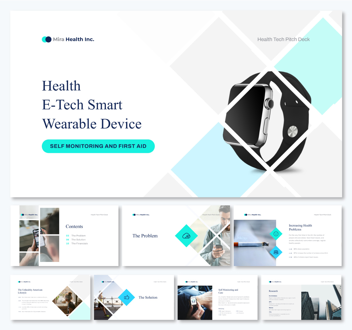 pitch deck template - Health Tech Pitch Deck