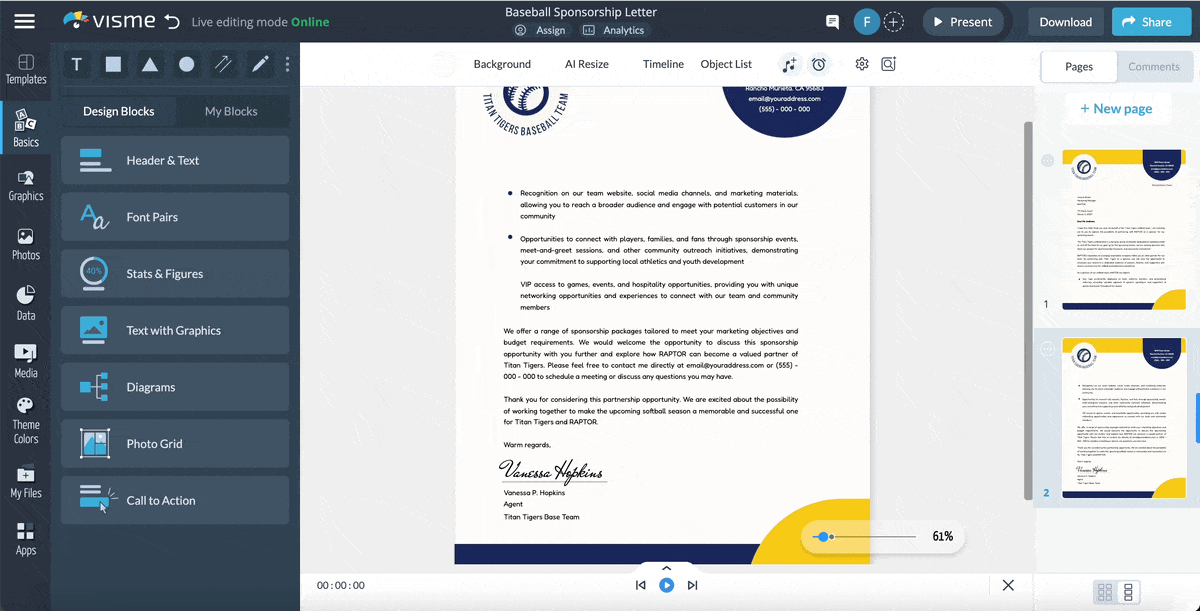 sponsorship request letter templates - add link to an external website