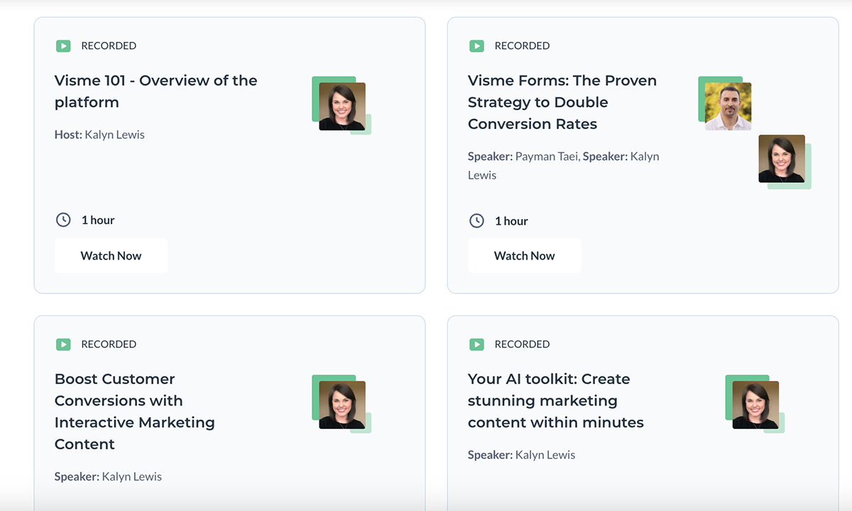 live events - Visme webinars