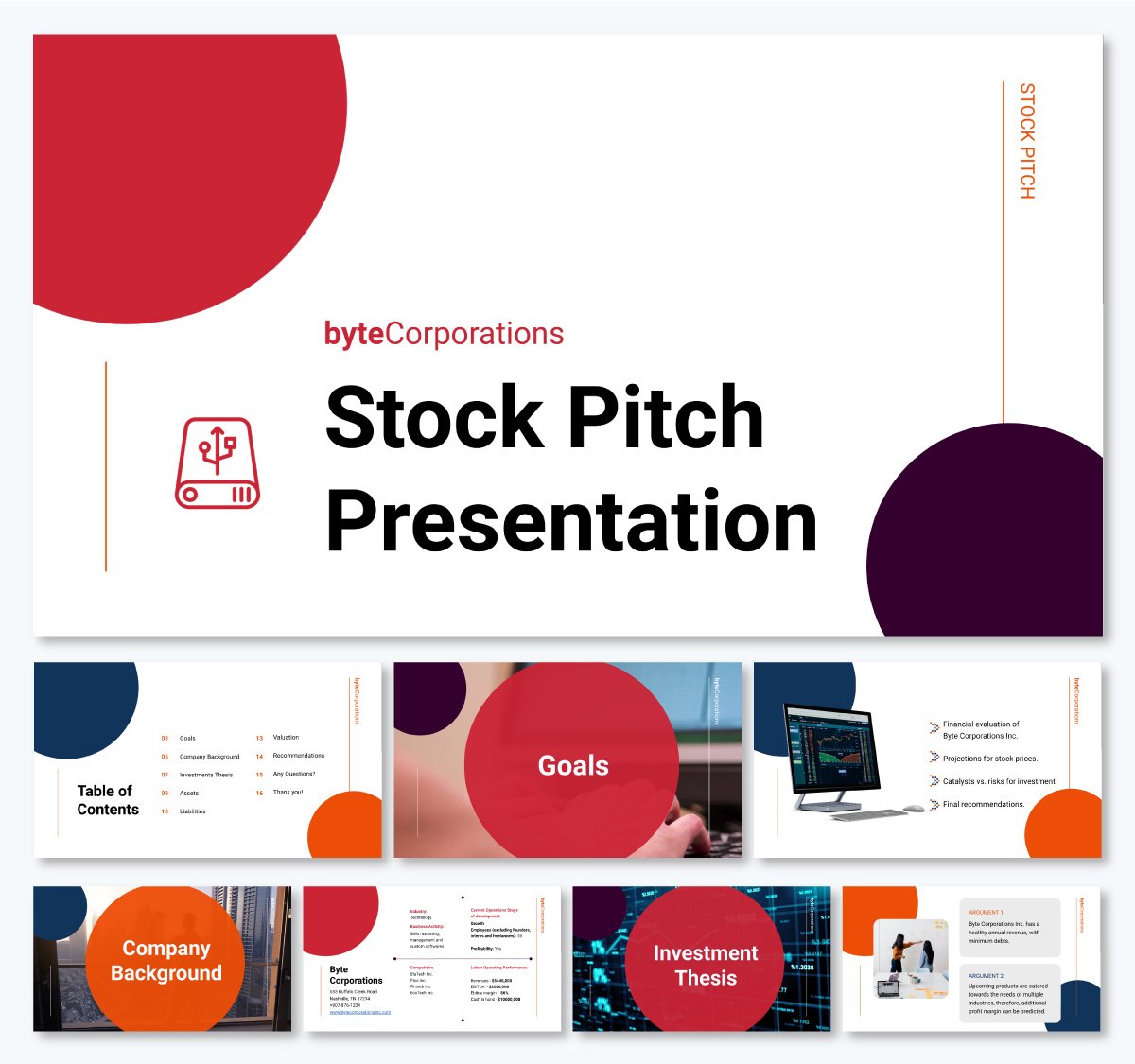pitch deck template - B2B Stock Pitch Deck Template