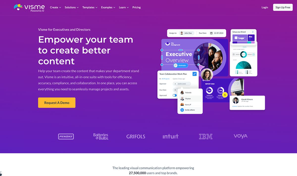 lead generation campaign - Visme landing page