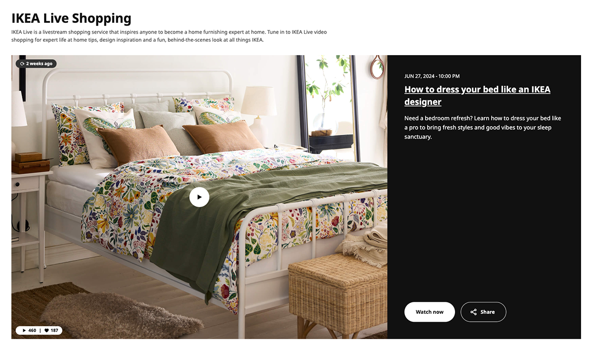 interactive marketing - IKEA: Live Shopping Videos