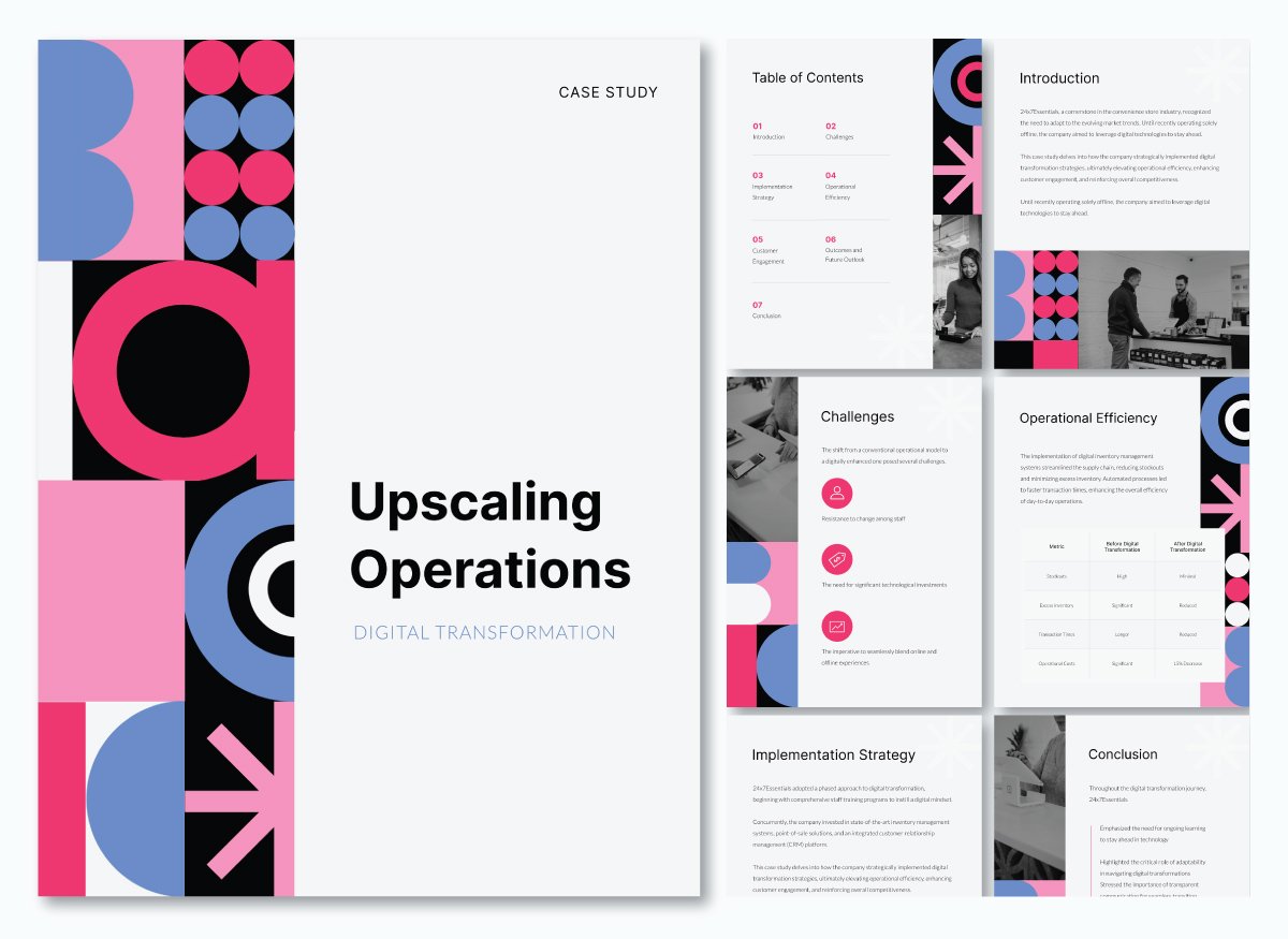 how to write a case study - an image of a strategic case study templates made with Visme