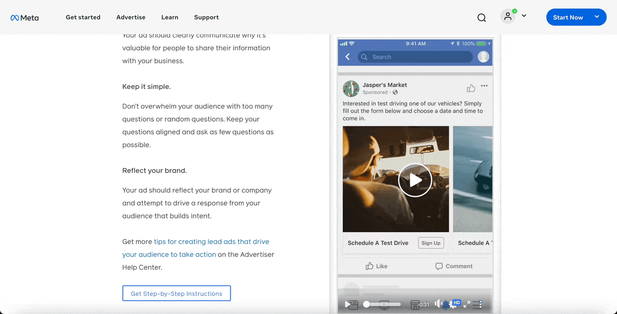 Lead generation campaign - Facebook lead ads