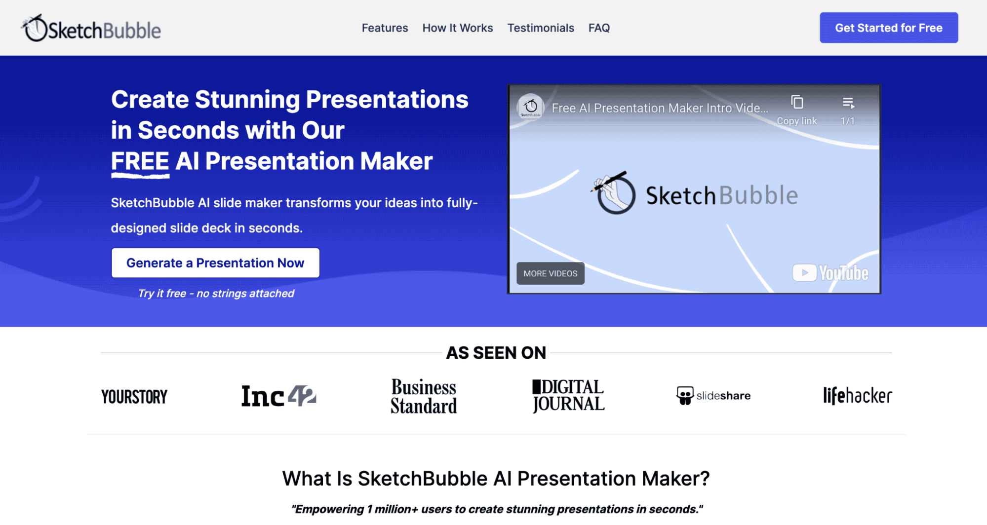Best AI Presentation Makers - . SketchBubble AI home page