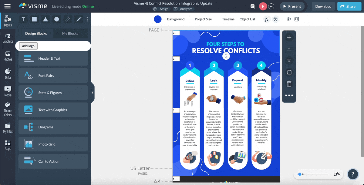 interactive learning - how to create an interactive infographics with Visme