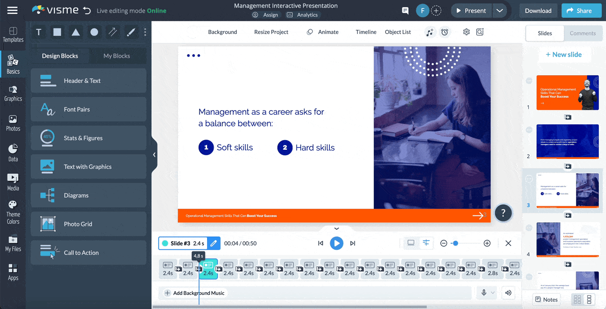 how to add hover effects to an interactive presentation