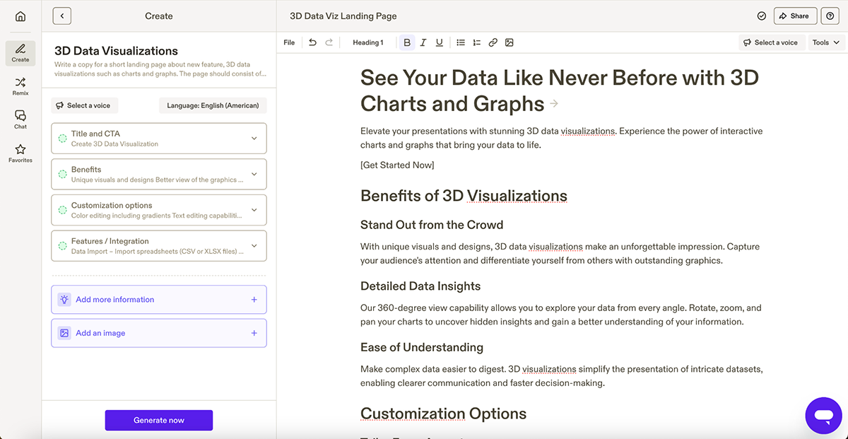 ai marketing tools - Jasper's interface