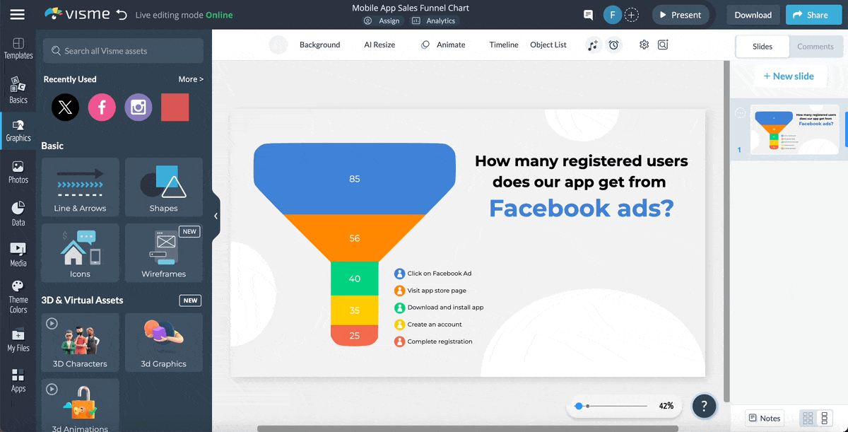 interactive data visualization - a GIF of adding 3D characters to a chart