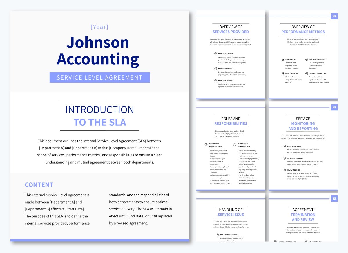 Service Level Agreement Template - Internal Service Level Agreement Template