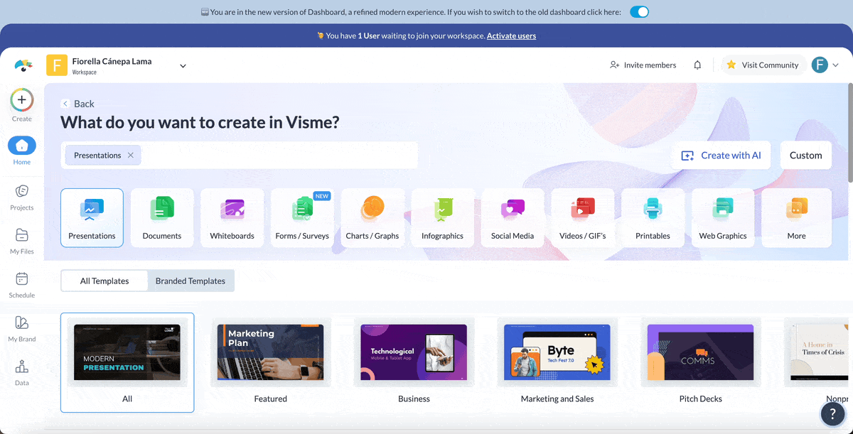 interactive data visualization - Choose a Template