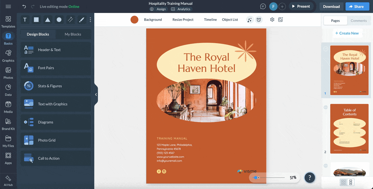 a GIF of interactive flipbooks in Visme
