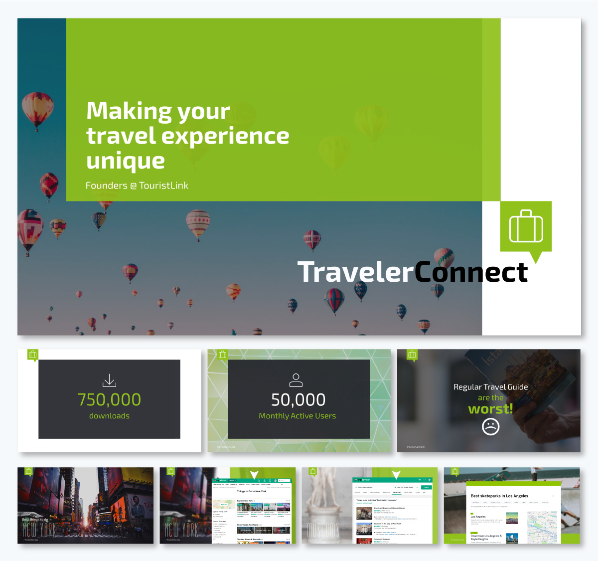 pitch deck examples - travelers pitch deck presentation template