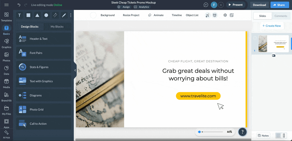 what is a mockup - save mockup as a content block in Visme 