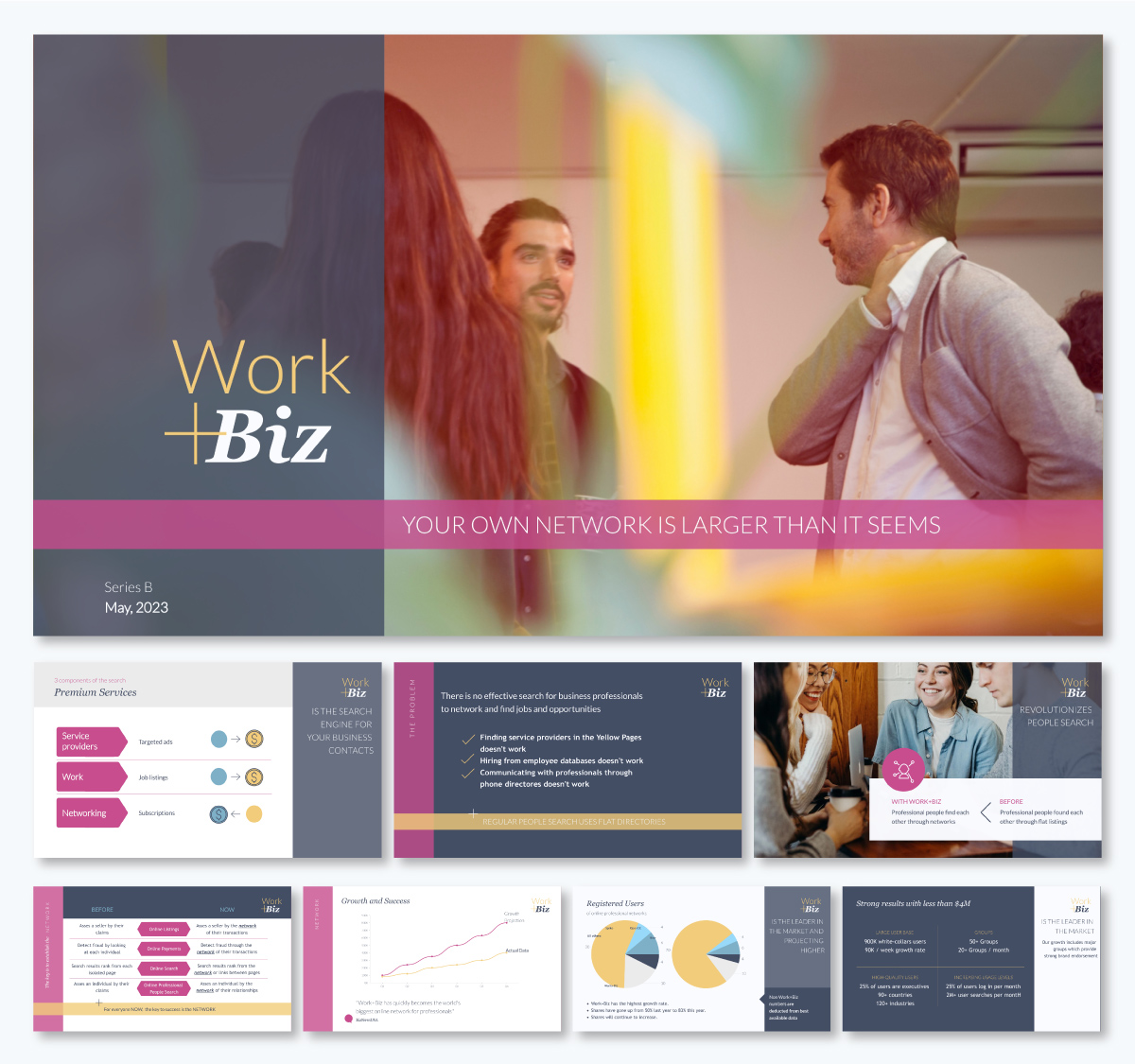 pitch deck examples - Work biz pitch presentation template