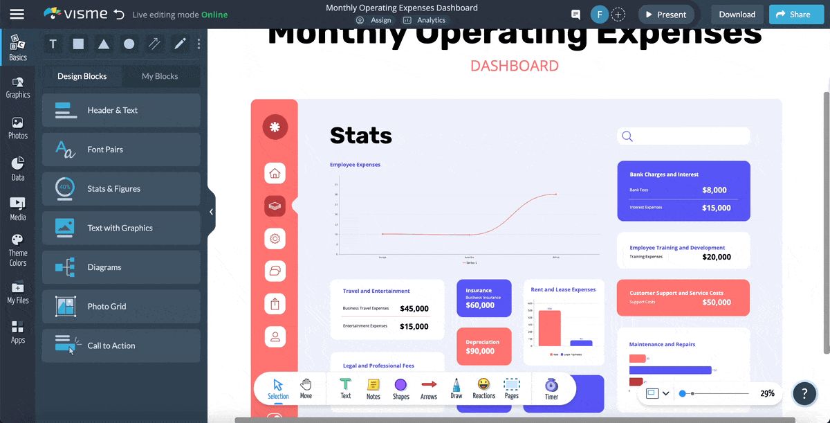 how to import data into charts and graphs