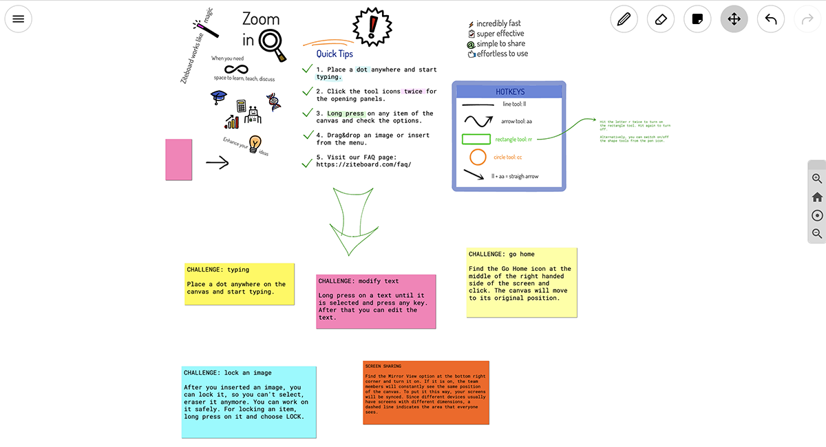 Miro Alternatives - a screenshot of ziteboard interface