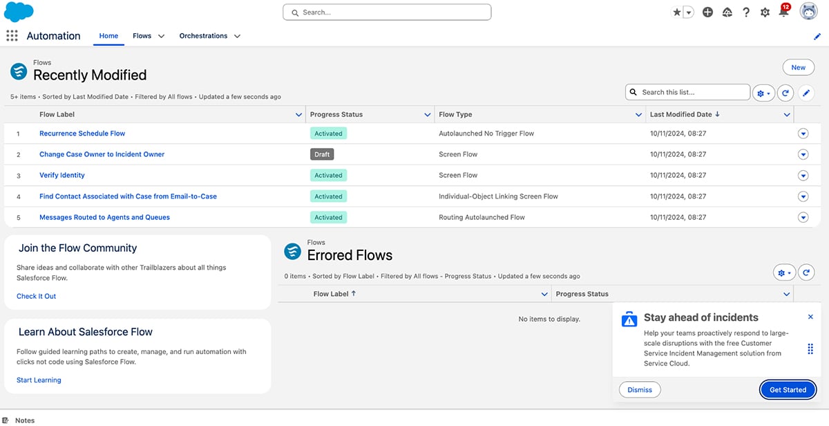 customer success tools - Salesforce interface