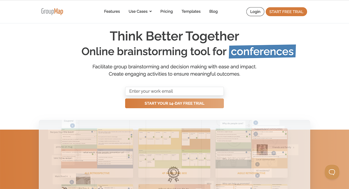 miro alternatives - an image of GroupMap home page