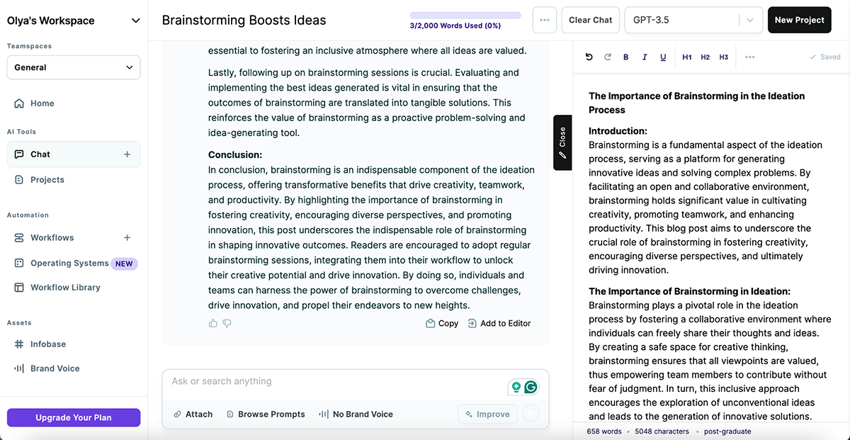ai marketing tools - Copy.ai interface