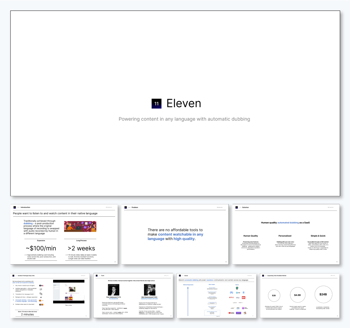 pitch deck templates - Elevenlabs pitch deck