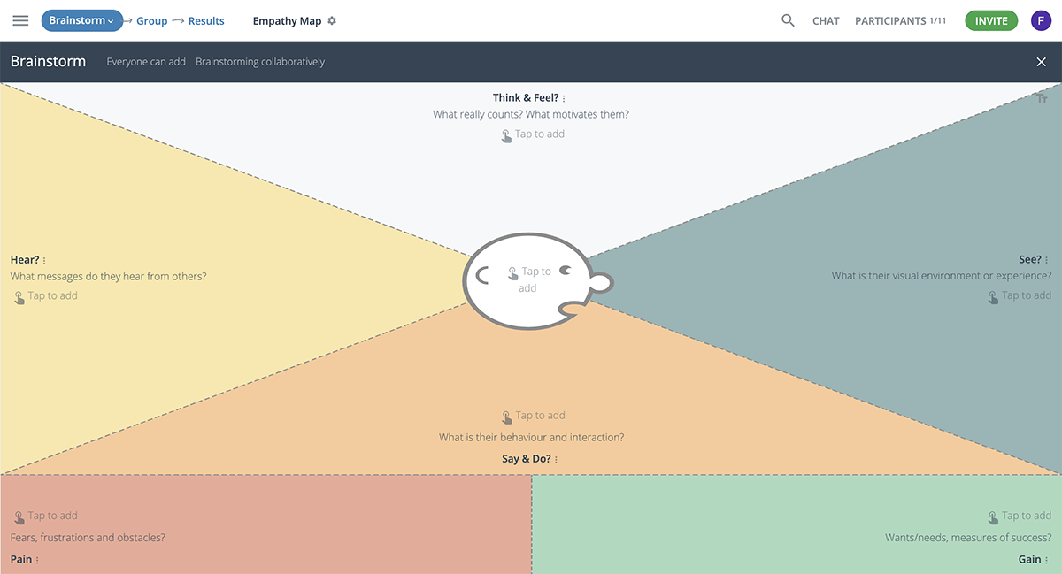 miro alternatives - an image of GroupMap interface