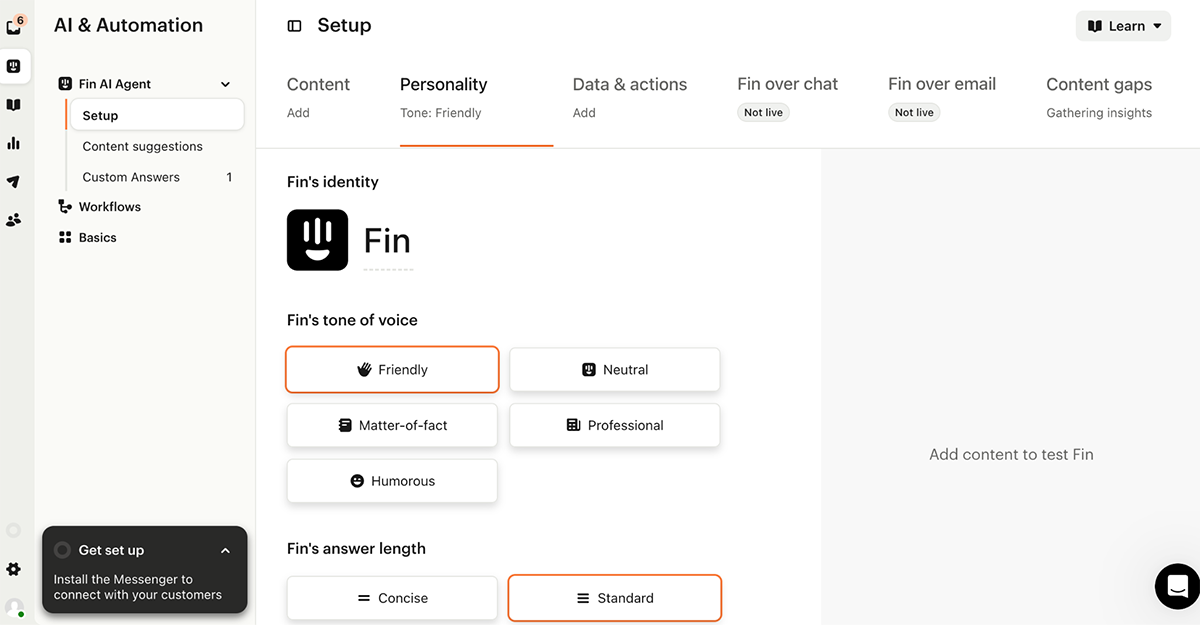 customer success tools - Intercom interface