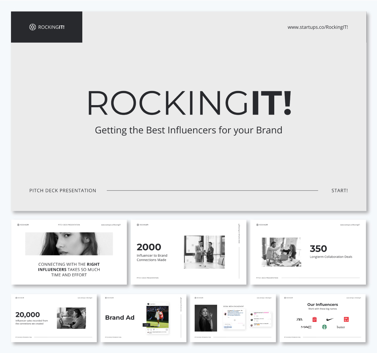 pitch deck examples - Rocking IT pitch deck presentation template