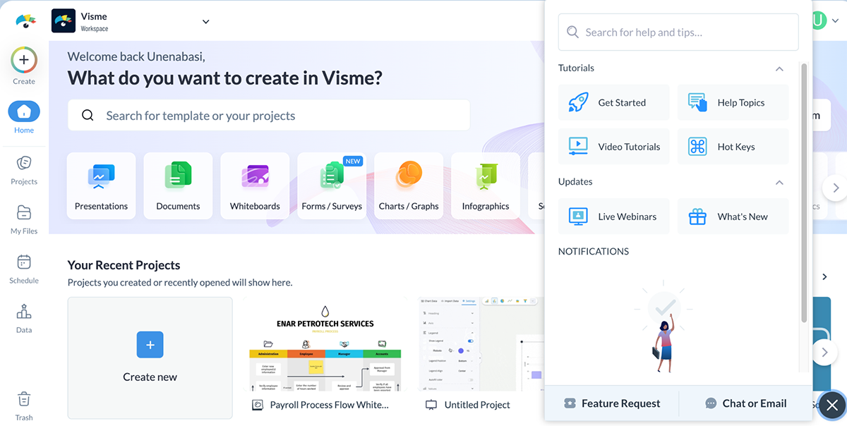 user guide example - Visme's Onboarding Course and Tutorials