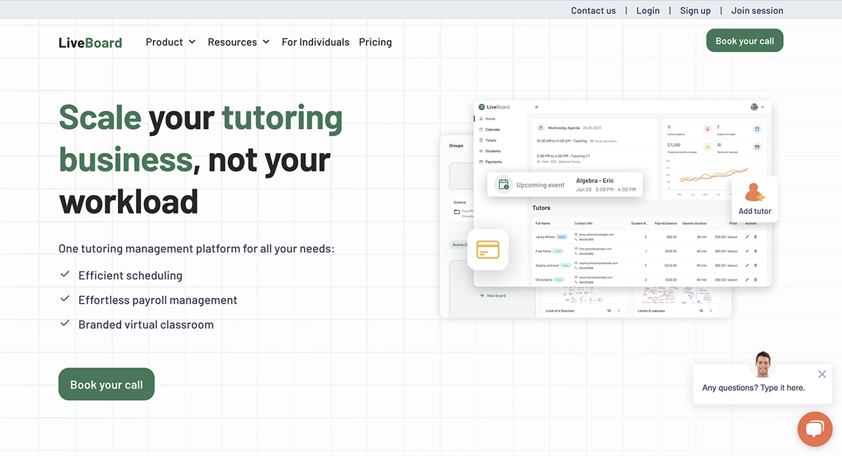 miro alternatives - an image of Liveboard home page