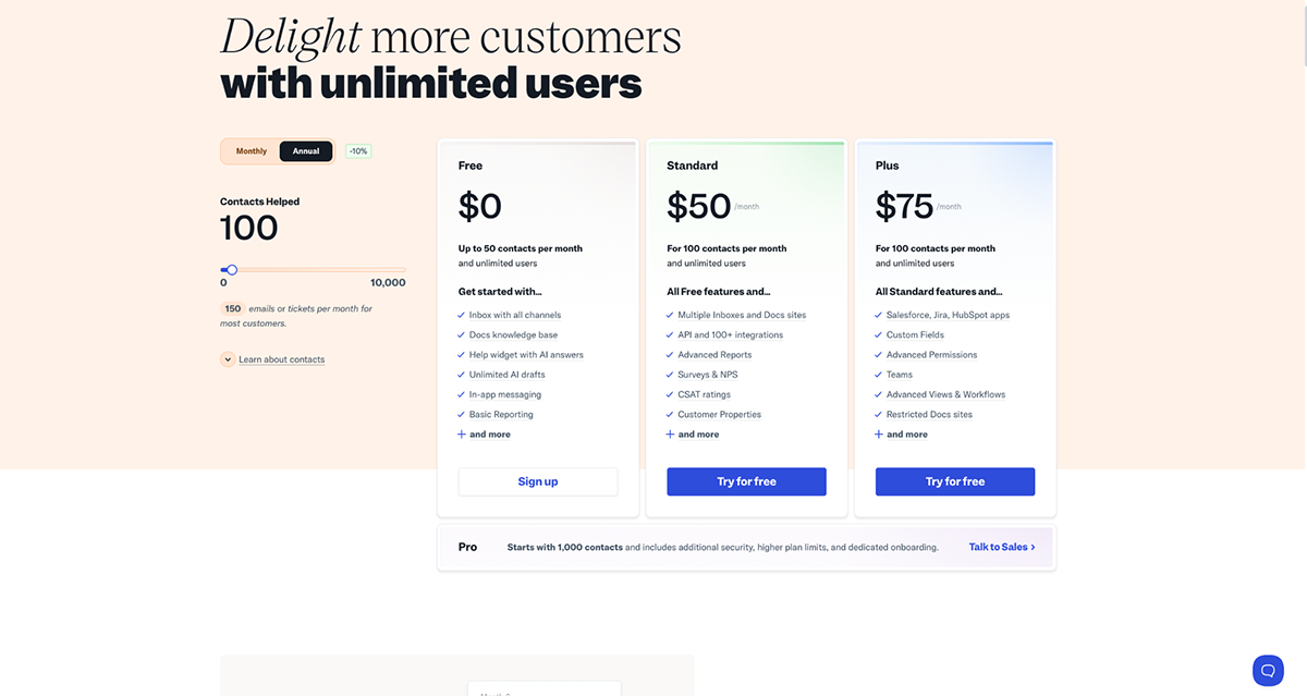 customer success tools - Help Scout Pricing