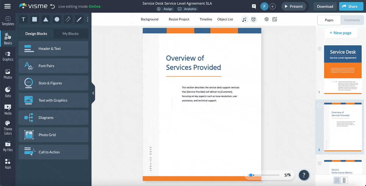 service level agreement template - Write the service and agreement terms